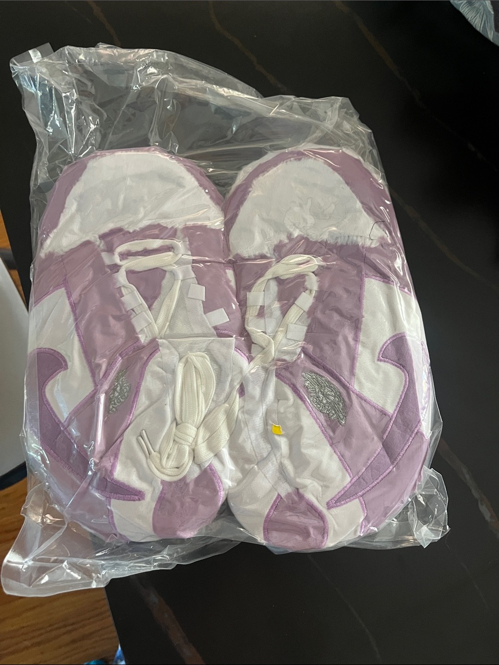 Women’s Lavender and White Slip-On sneaker Slippers